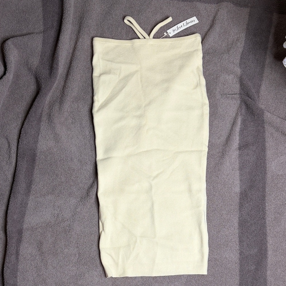 For Love And Lemons Cream Midi Skirt